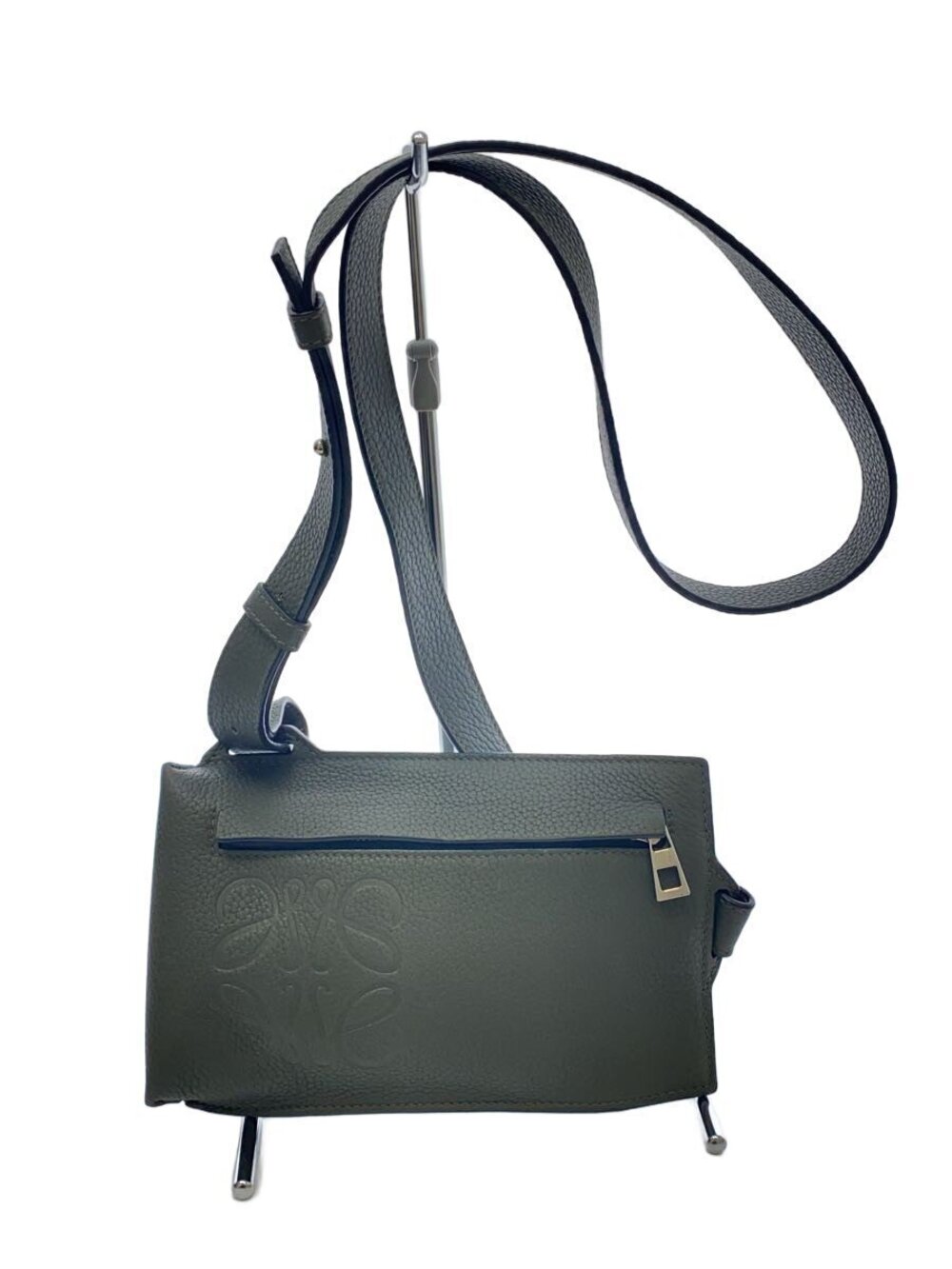 Loewe Vertical Pocket Cowhide Leather Shoulder Bag Khaki Green